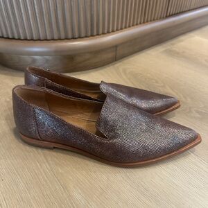 Frye KENZIE VENETIAN dark pewter leather loafers Elegant Brown Loafers